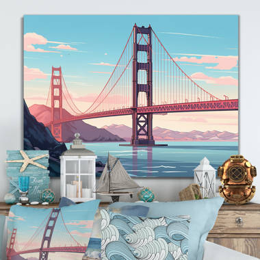 DiaNocheDesigns San Francisco Golden Gate Bridge III Framed On